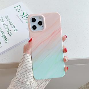 For iPhone 12 / 12 Pro Marble Pattern Soft TPU Protective Case(Orange Green Gradient)