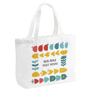 River Fish Printed Canvas Handbag Digital Print On Your Demand, Size:20x30x10cm(White)