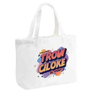 Orange Alphabet Printed Canvas Handbag Digital Print On Your Demand, Size:30x40x10cm(White)