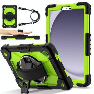 For Samsung Galaxy Tab A9 Contrast Color Robot Silicone Hybrid PC Tablet Case(Black Yellow Green)