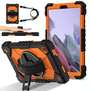 For Samsung Galaxy Tab A7 Lite Contrast Color Robot Silicone Hybrid PC Tablet Case(Black Orange)