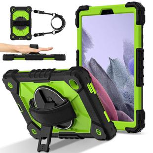 For Samsung Galaxy Tab A7 Lite Contrast Color Robot Silicone Hybrid PC Tablet Case(Black Yellow Green)