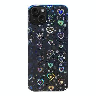 For iPhone 14 Colorful Sticker Phone Back Film(Laser Hearts)