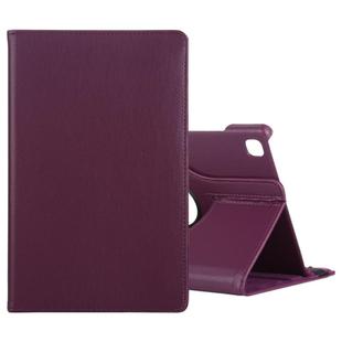 For Samsung Galaxy Tab A7 T500 Litchi Texture Horizontal Flip 360 Degrees Rotation Leather Case with Holder(Purple)