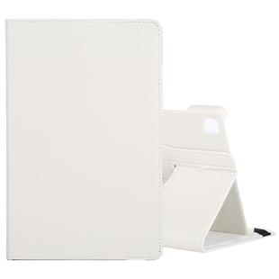 For Samsung Galaxy Tab A7 T500 Litchi Texture Horizontal Flip 360 Degrees Rotation Leather Case with Holder(White)