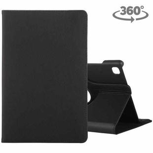 For Samsung Galaxy Tab A7 T500 Litchi Texture Horizontal Flip 360 Degrees Rotation Leather Case with Holder(Black)