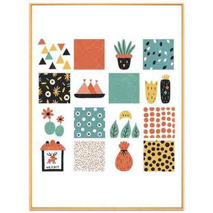 Grid Decorative Painting with Aluminum Alloy Frame Print On Your Demand, Size:15x20cm