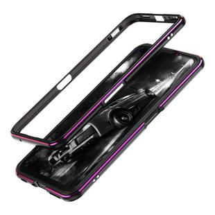 For OPPO Realme X50 5G Aluminum Alloy Shockproof Protective Bumper Frame(Black Purple)