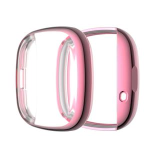 For Fitbit Versa 3 / Versa Sense Plating Full Package TPU Protective Case(Pink)