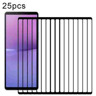 For Sony Xperia 10 V / 10 VI 25pcs Silk Printing High Aluminum Full Screen Tempered Glass Film
