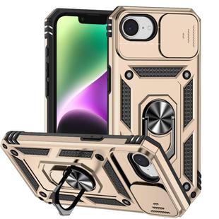 For iPhone 16e Sliding Camshield Holder Phone Case(Gold)
