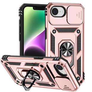 For iPhone 16e Sliding Camshield Holder Phone Case(Rose Gold)