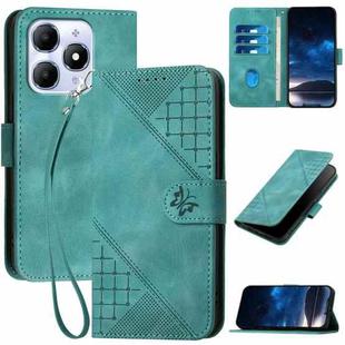 For Itel A90 Grid Butterfly Embossed Pattern Leather Phone Case with Lanyard(Light Blue)