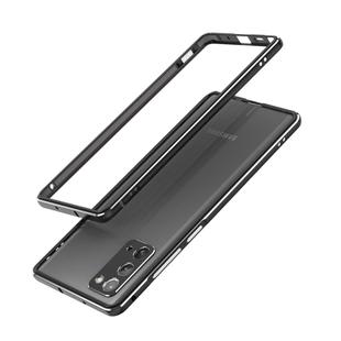 For Samsung Galaxy Note20 Aluminum Alloy Shockproof Protective Bumper Frame(Black Silver)