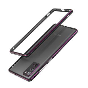 For Samsung Galaxy Note20 Aluminum Alloy Shockproof Protective Bumper Frame(Black Purple)