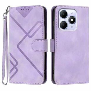 For Itel A90 Line Pattern Skin Feel Leather Phone Case(Light Purple)