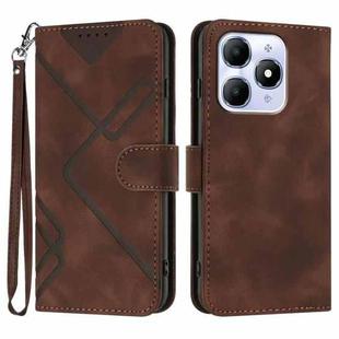 For Itel A90 Line Pattern Skin Feel Leather Phone Case(Coffee)