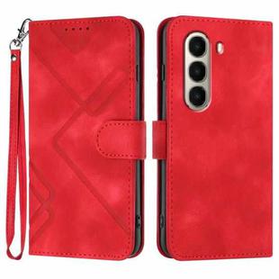 For Itel A95 5G Line Pattern Skin Feel Leather Phone Case(Red)