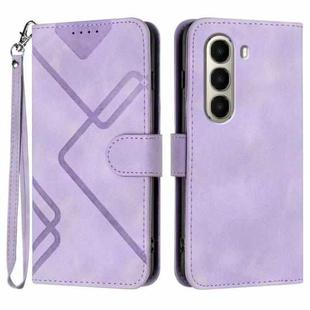 For Itel A95 5G Line Pattern Skin Feel Leather Phone Case(Light Purple)