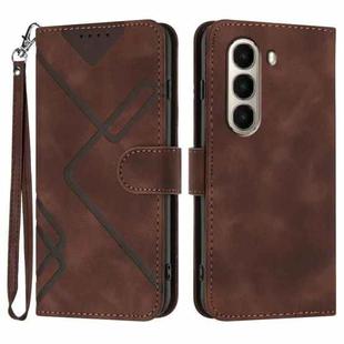 For Itel A95 5G Line Pattern Skin Feel Leather Phone Case(Coffee)