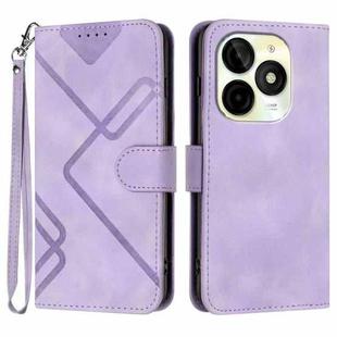 For Itel P65C Line Pattern Skin Feel Leather Phone Case(Light Purple)