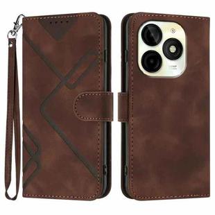 For Itel P65C Line Pattern Skin Feel Leather Phone Case(Coffee)