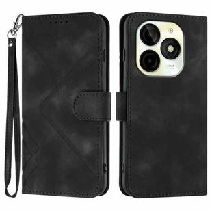For Itel P65C Line Pattern Skin Feel Leather Phone Case(Black)