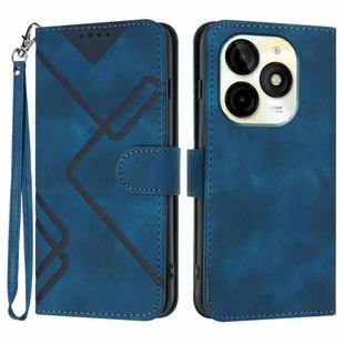 For Itel P65C Line Pattern Skin Feel Leather Phone Case(Royal Blue)