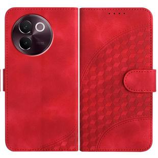For vivo V30e Elephant Head Embossed Phone Leather Case with Lanyard(Red)