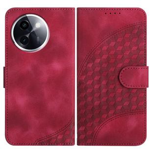 For vivo Y200i Elephant Head Embossed Phone Leather Case with Lanyard(Rose Red)