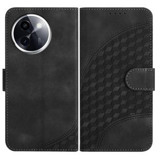 For vivo Y200i Elephant Head Embossed Phone Leather Case with Lanyard(Black)