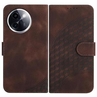 For vivo Y200i Elephant Head Embossed Phone Leather Case with Lanyard(Coffee)