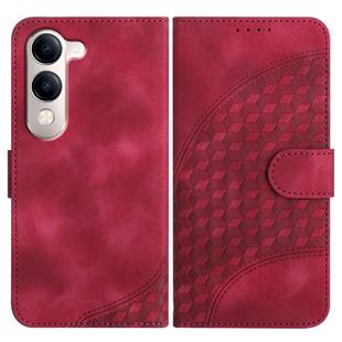 For vivo Y29s 5G / Y04 4G Global Elephant Head Embossed Phone Leather Case with Lanyard(Rose Red)