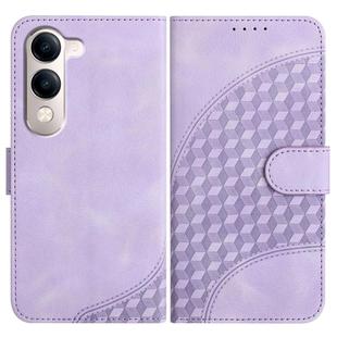 For vivo Y29s 5G / Y04 4G Global Elephant Head Embossed Phone Leather Case with Lanyard(Light Purple)