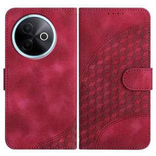 For vivo Y39 5G Elephant Head Embossed Phone Leather Case with Lanyard(Rose Red)