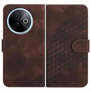 For vivo Y39 5G Elephant Head Embossed Phone Leather Case with Lanyard(Coffee)