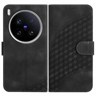 For vivo X200 Ultra Elephant Head Embossed Phone Leather Case with Lanyard(Black)