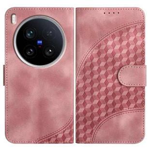 For vivo X200 Ultra Elephant Head Embossed Phone Leather Case with Lanyard(Pink)