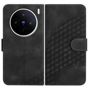 For vivo X200s Elephant Head Embossed Phone Leather Case with Lanyard(Black)