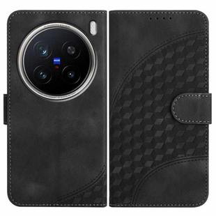 For vivo X200 Pro Elephant Head Embossed Phone Leather Case with Lanyard(Black)