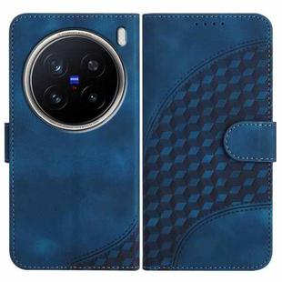 For vivo X200 Pro Elephant Head Embossed Phone Leather Case with Lanyard(Royal Blue)