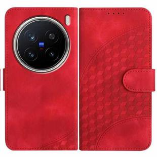 For vivo X200 Pro Elephant Head Embossed Phone Leather Case with Lanyard(Red)