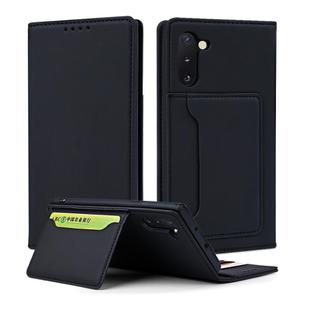 For Samsung Galaxy Note10 Strong Magnetism Liquid Feel Horizontal Flip Leather Case with Holder & Card Slots & Wallet(Black)