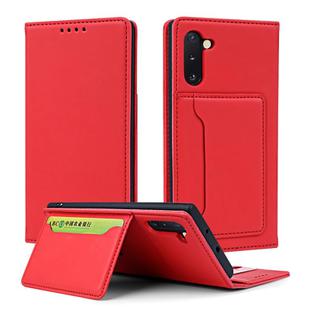 For Samsung Galaxy Note10 Strong Magnetism Liquid Feel Horizontal Flip Leather Case with Holder & Card Slots & Wallet(Red)