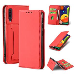 For Samsung Galaxy A50s Strong Magnetism Liquid Feel Horizontal Flip Leather Case with Holder & Card Slots & Wallet(Red)