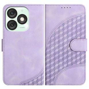 For Itel A50 Elephant Head Embossed Phone Leather Case with Lanyard(Light Purple)
