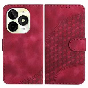 For Itel P65C Elephant Head Embossed Phone Leather Case with Lanyard(Rose Red)
