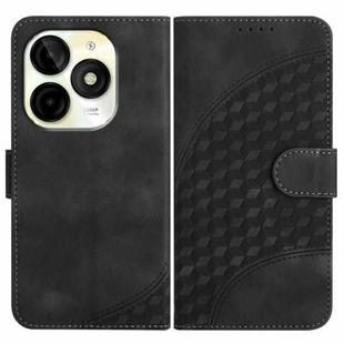 For Itel P65C Elephant Head Embossed Phone Leather Case with Lanyard(Black)