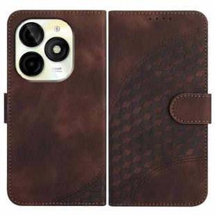 For Itel P65C Elephant Head Embossed Phone Leather Case with Lanyard(Coffee)