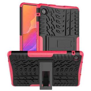 For Huawei MatePad T 8 Tire Texture Shockproof TPU + PC Protective Case with Holder(Rose Red)